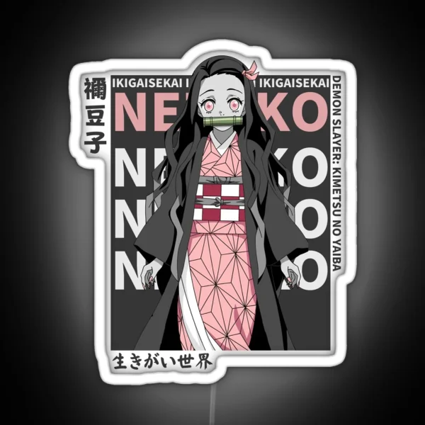 Nezuko Kamado Anime Magazine Style RGB Neon Sign