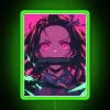 Nezuko Kamado Demon Slayer RGB Neon Sign Green Color