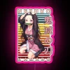 Nezuko Kamado Demon Slayer Retro Anime Design RGB Neon Sign Pink