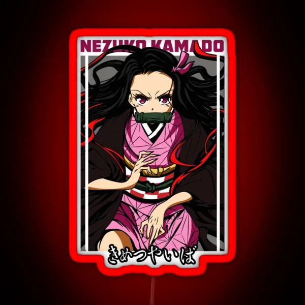 Nezuko Kamado Demon Slayer RGB Neon Sign