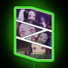 alt text: nezuko kamado manga panel neon sign rgb green