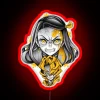 Nezuko RGB Neon Sign in Red - Stylish Design Artwork.