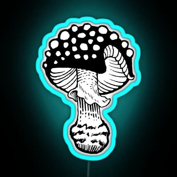 Nibbled Fly Agaric RGB Neon Sign