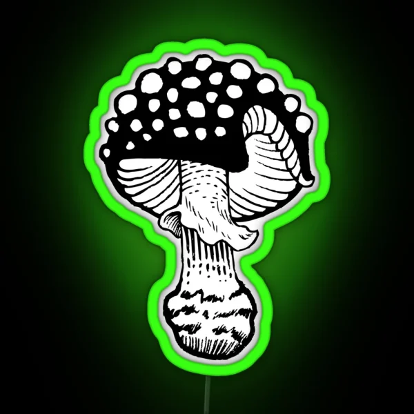 Nibbled Fly Agaric RGB Neon Sign
