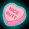 Nice Butt Neon Conversation Heart Sign in Blue RGB.