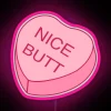 Nice Butt Conversation Heart RGB Neon Sign - Pink Design