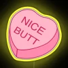 Nice butt conversation heart rgb neon sign yellow.