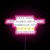 neon sign promoting hobbylos with a call to action to rate 5 stars in rgb pink neon design