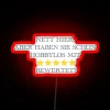 rgb neon sign displaying 'nice here but have you already rated hobbylos with 5 stars?'