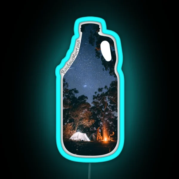 Night Campsite Growler RGB Neon Sign