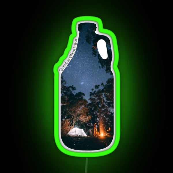 Night Campsite Growler RGB Neon Sign