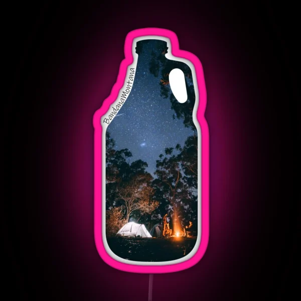 Night Campsite Growler RGB Neon Sign
