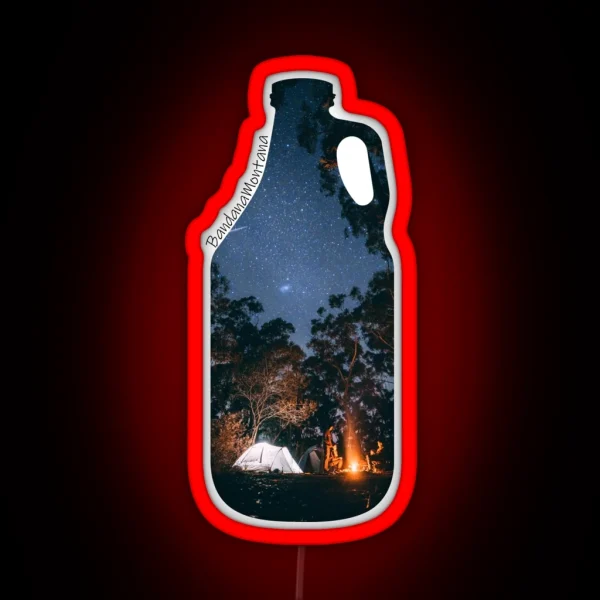 Night Campsite Growler RGB Neon Sign