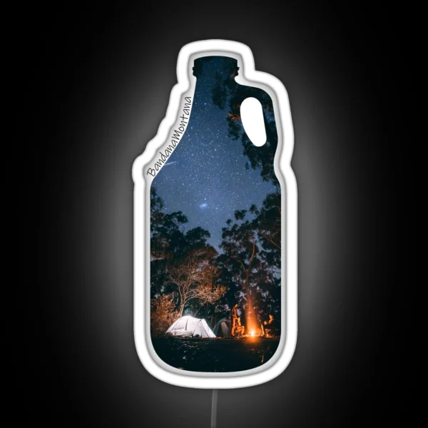Night Campsite Growler RGB Neon Sign