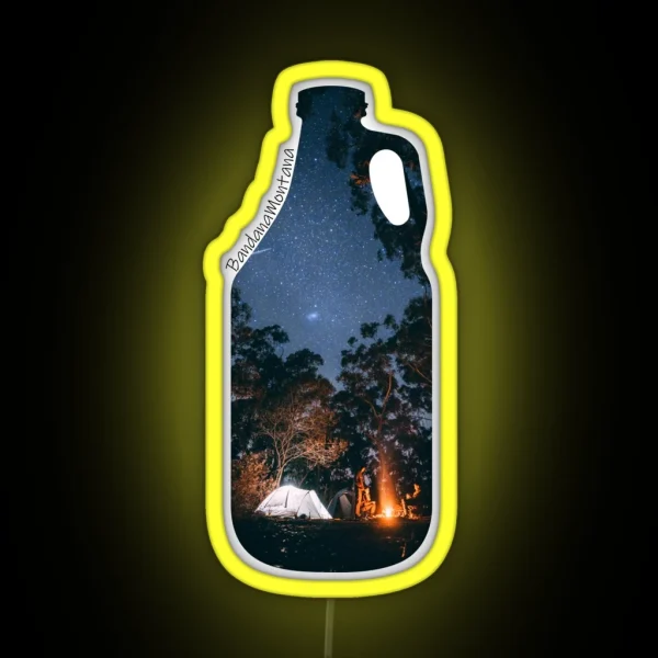 Night Campsite Growler RGB Neon Sign