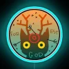night in the woods forest god neon rgb sign blue glow
