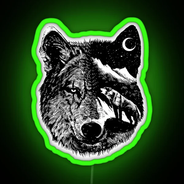 Night Wolf RGB Neon Sign