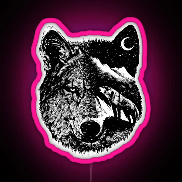Night Wolf RGB Neon Sign