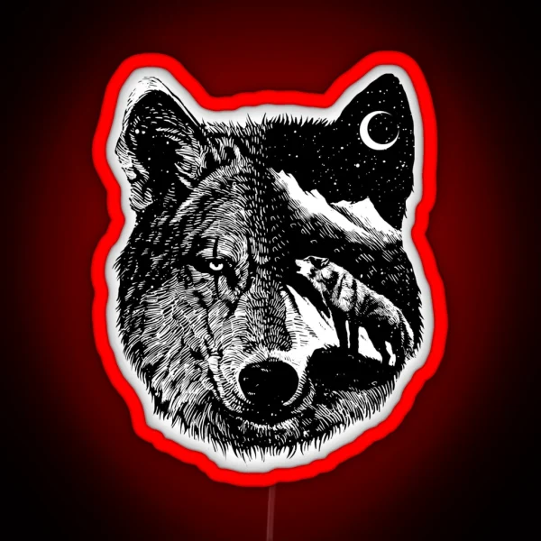 Night Wolf RGB Neon Sign
