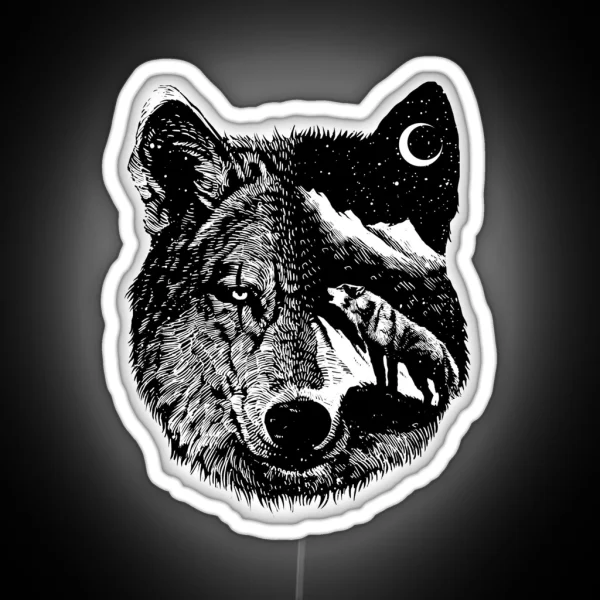 Night Wolf RGB Neon Sign