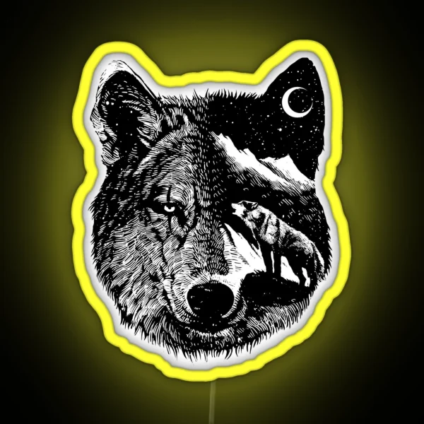 Night Wolf RGB Neon Sign