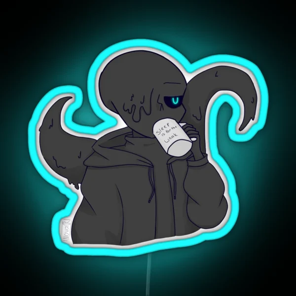 Nightmare Sans Sips Judgingly RGB Neon Sign
