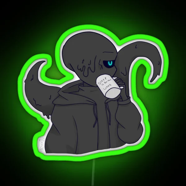 Nightmare Sans Sips Judgingly RGB Neon Sign