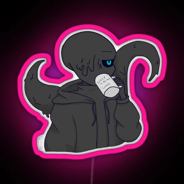 Nightmare Sans Sips Judgingly RGB Neon Sign