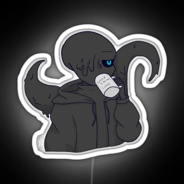 Nightmare Sans Sips Judgingly RGB Neon Sign