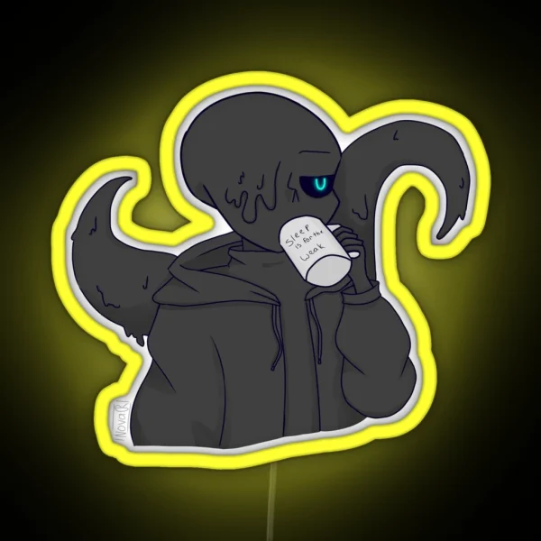 Nightmare Sans Sips Judgingly RGB Neon Sign