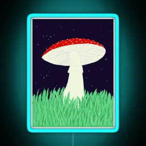 Nighttime Fly Agaric Mushroom RGB Neon Sign