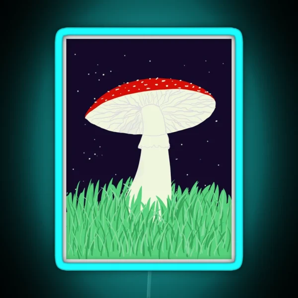Nighttime Fly Agaric Mushroom RGB Neon Sign