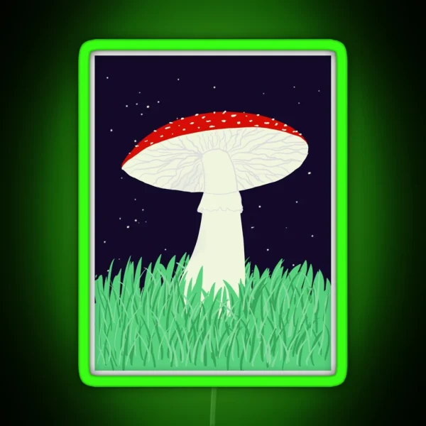 Nighttime Fly Agaric Mushroom RGB Neon Sign