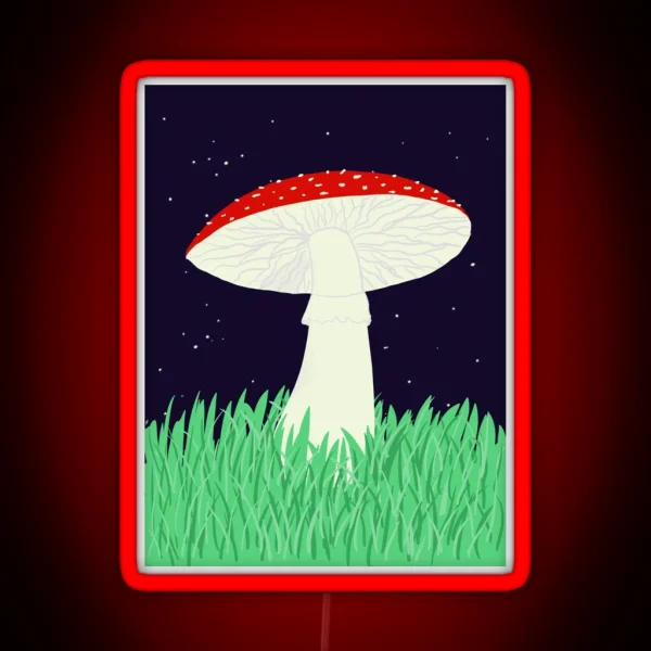 Nighttime Fly Agaric Mushroom RGB Neon Sign