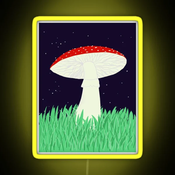 Nighttime Fly Agaric Mushroom RGB Neon Sign