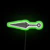 Ninja Throwing Knife RGB Neon Sign Green Background