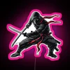 Ninja with two swords RGB neon sign pink