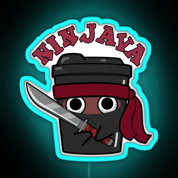 Ninjava Ninja Java Funny Coffee Puns RGB Neon Sign