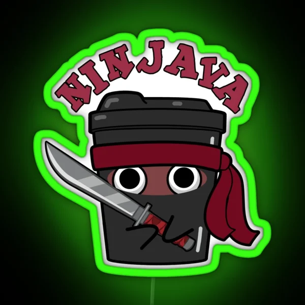 Ninjava Ninja Java Funny Coffee Puns RGB Neon Sign