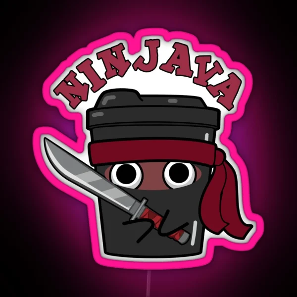 Ninjava Ninja Java Funny Coffee Puns RGB Neon Sign