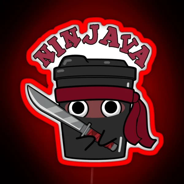 Ninjava Ninja Java Funny Coffee Puns RGB Neon Sign