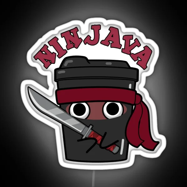 Ninjava Ninja Java Funny Coffee Puns RGB Neon Sign