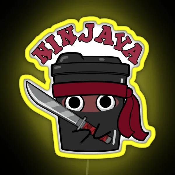 Ninjava Ninja Java Funny Coffee Puns RGB Neon Sign