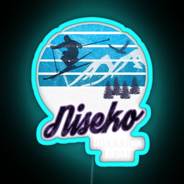 Niseko Hokkaido Island Japan Ski Resort Snowboarding Winter Skiing Wear Led Hoodies Sweaters And Jumpers RGB Neon Sign