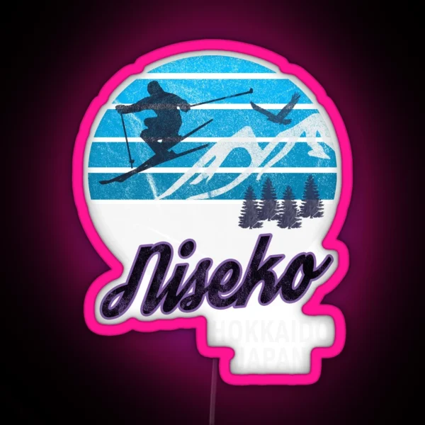 Niseko Hokkaido Island Japan Ski Resort Snowboarding Winter Skiing Wear Led Hoodies Sweaters And Jumpers RGB Neon Sign