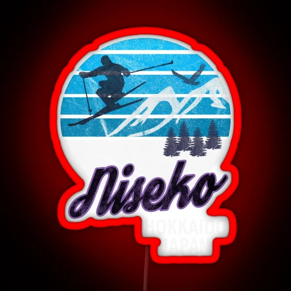 Niseko Hokkaido Island Japan Ski Resort Snowboarding Winter Skiing Wear Led Hoodies Sweaters And Jumpers RGB Neon Sign