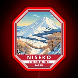 Niseko Hokkaido Japan Winter Travel Art Emblem RGB Neon Sign