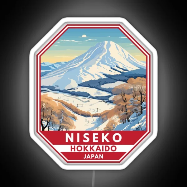 Niseko Hokkaido Japan Winter Travel Art Emblem RGB Neon Sign
