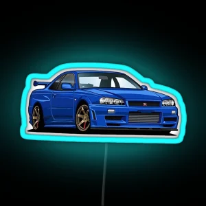 Nissan Skyline R34 GT R RGB Neon Sign