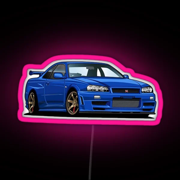 Nissan Skyline R34 GT R RGB Neon Sign